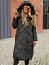 DAMEN DAUNENJACKE MANTEL MIT GROSSER KAPUZE | VOLLEM REISSVERSCHLUSS